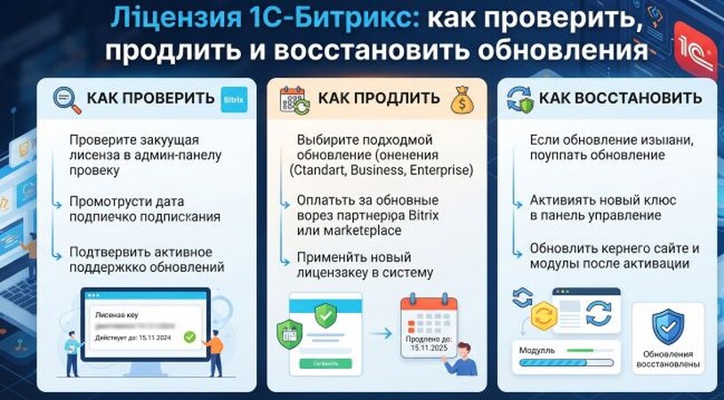 Лицензия 1С-Битрикс: проверка, продление и восстановление обновлений