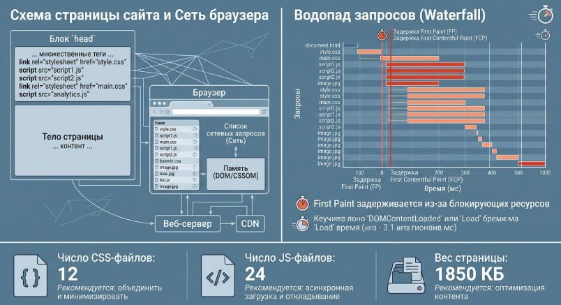 аудит подключения CSS и JS файлов в шаблоне Битрикс для ускорения загрузки