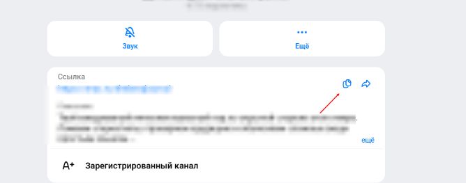 скопировать ссылку на группу