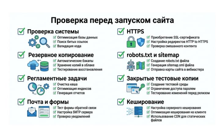 чек-лист проверки сайта на 1С-Битрикс перед запуском