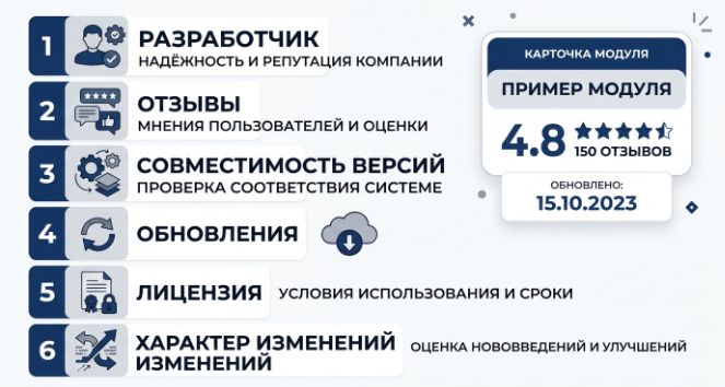 Критерии выбора модуля для 1С-Битрикс: чек-лист оценки