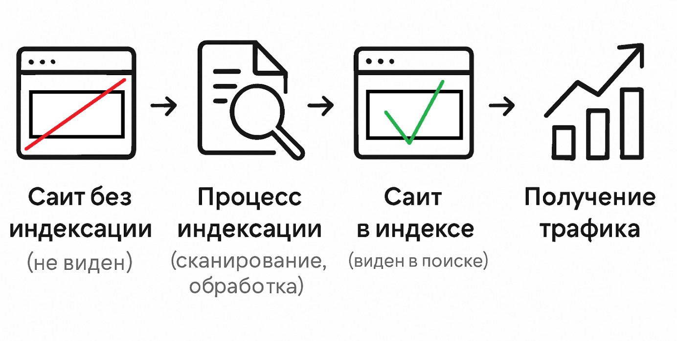 Инфографика: процесс индексации сайта.