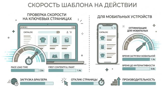 проверка скорости загрузки и работы каталога шаблона Битрикс на мобильных