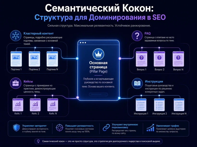Схема семантического кокона для SEO