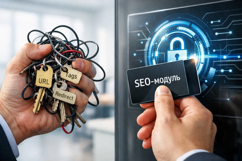 Сравнение ручной оптимизации и автоматизации через SEO-модуль Битрикс