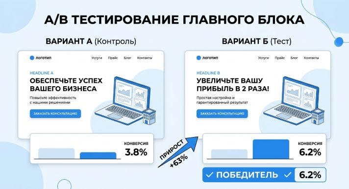 A/B тестирование оффера на посадочной странице