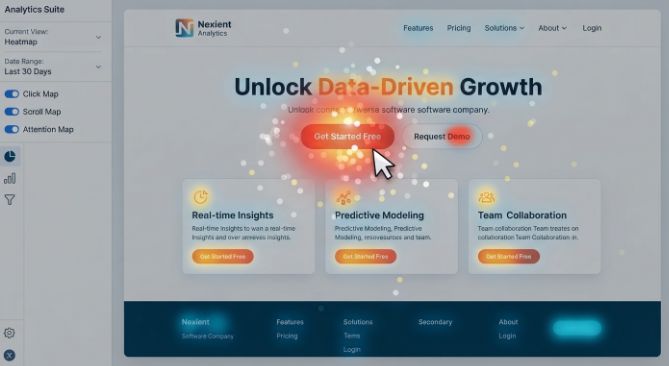 тепловая карта кликов и карта скроллинга для анализа поведения посетителей сайта