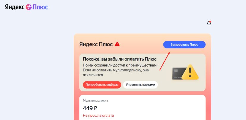 заморозка подписки